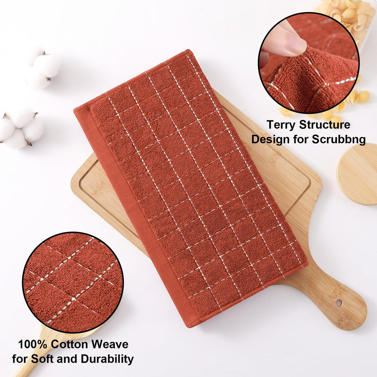 100% Cotton Terry Kitchen Towels (8 Count)