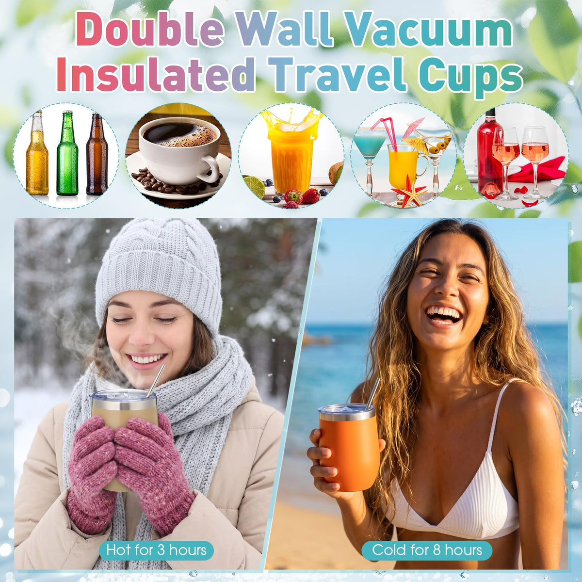40 Pack Insulated Wine Tumblers Bulk 12oz (40 Count)