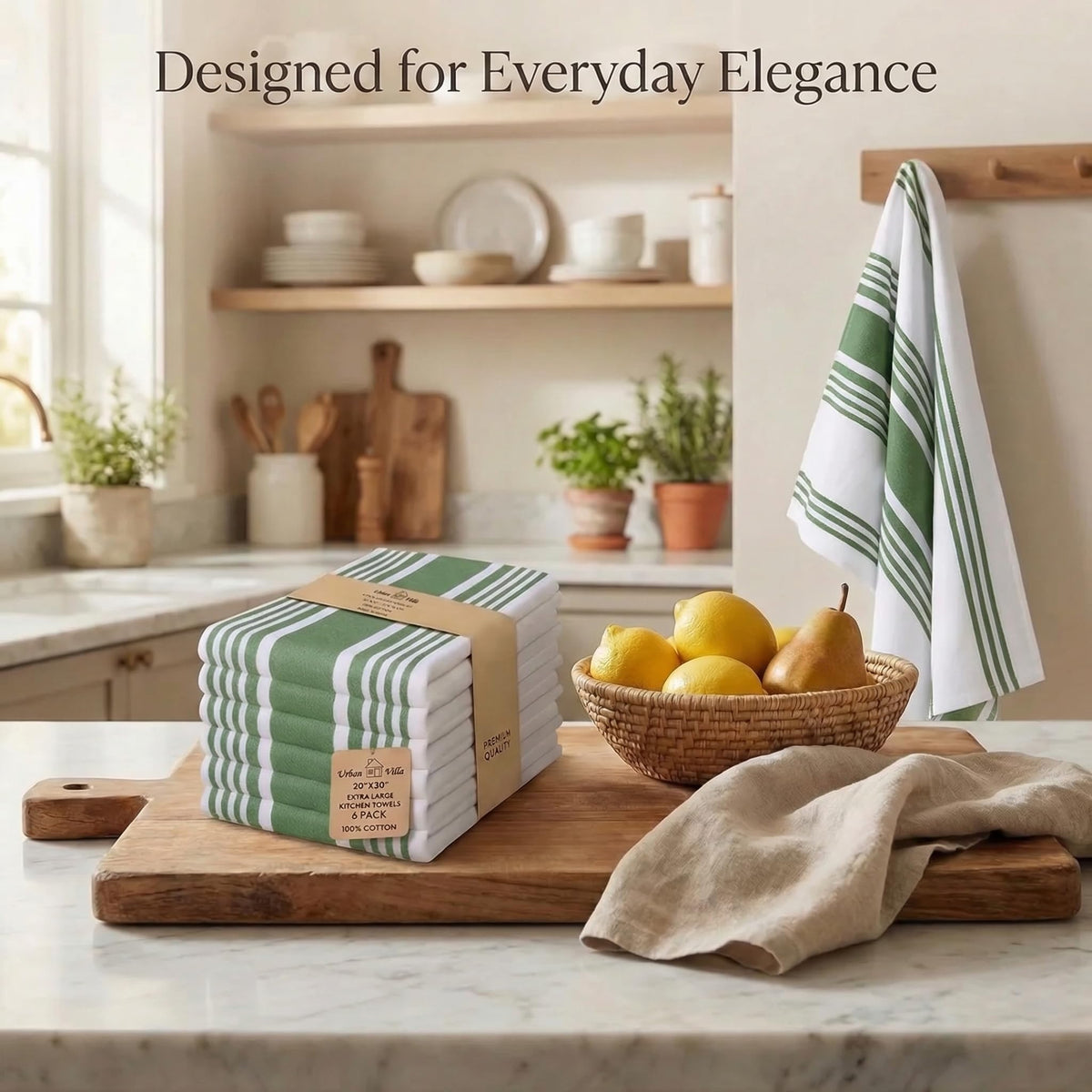 Kitchen Towels Cotton Dish Towels 20”x30” (6 Count)