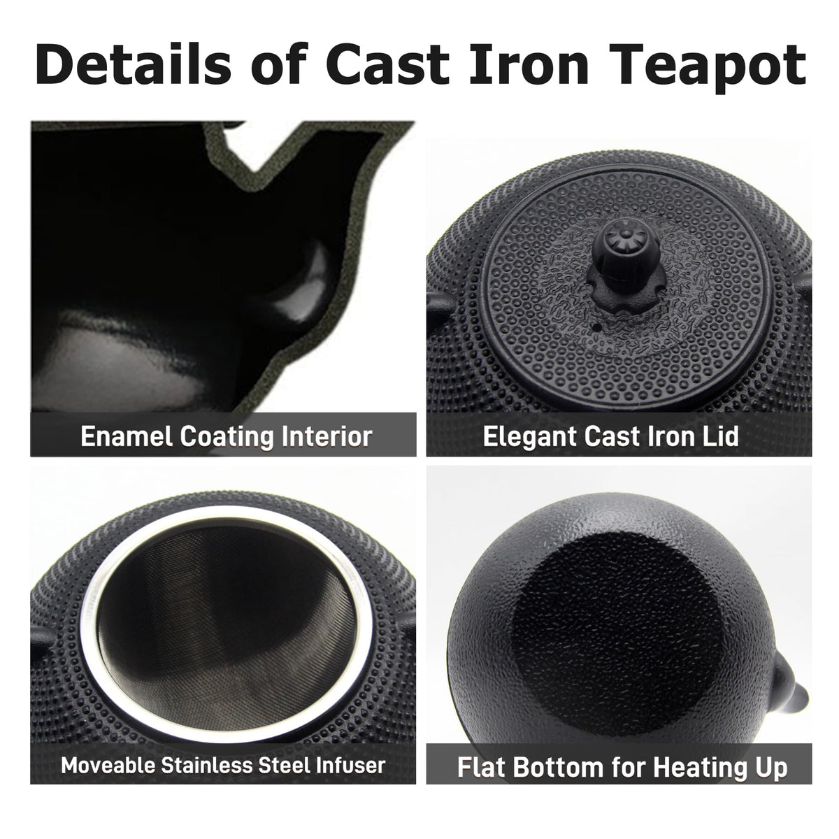 Black Cast Iron Teapot