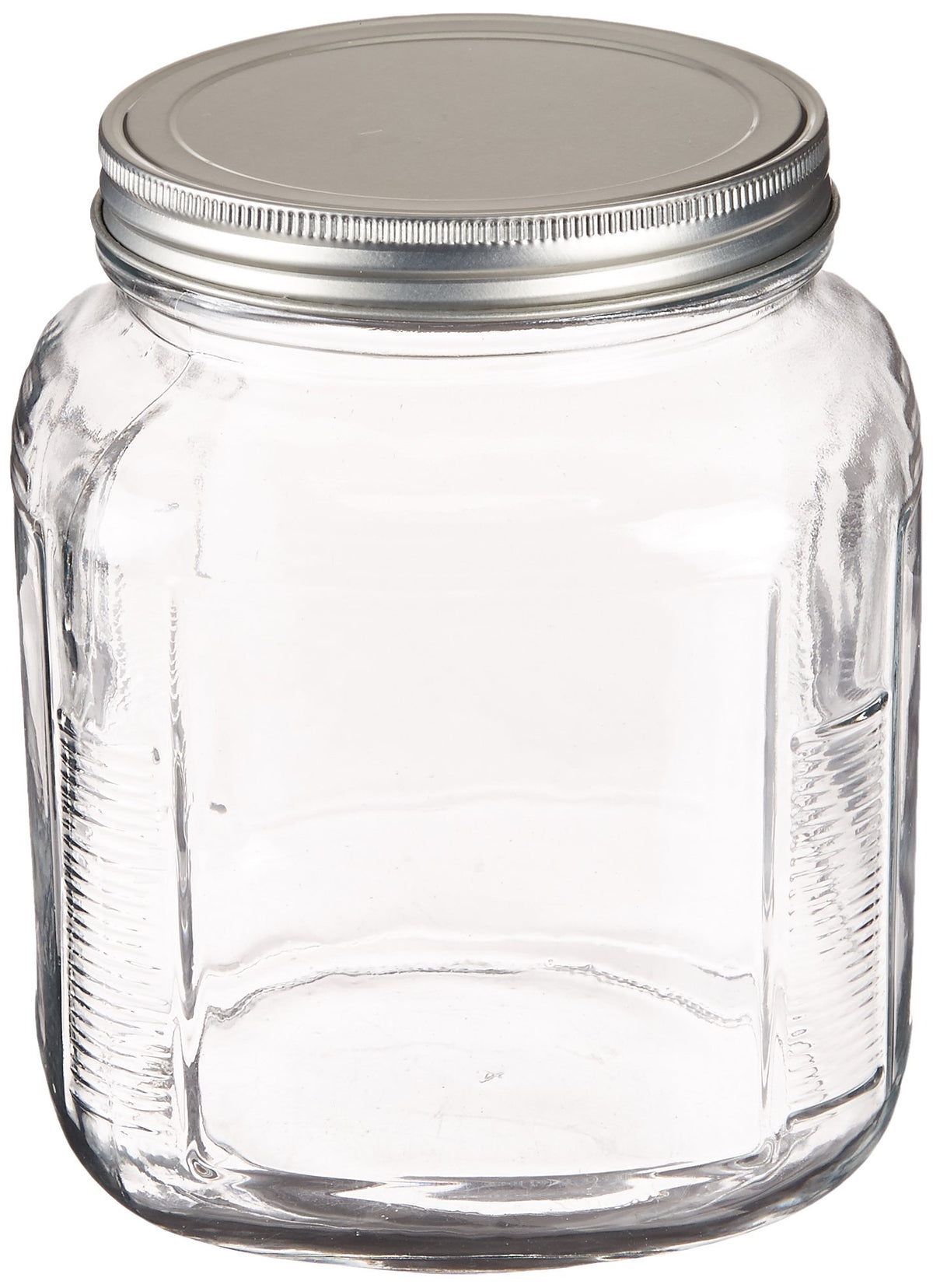2 Quart Cracker Jar with Brushed Aluminum Lid (4 Count)
