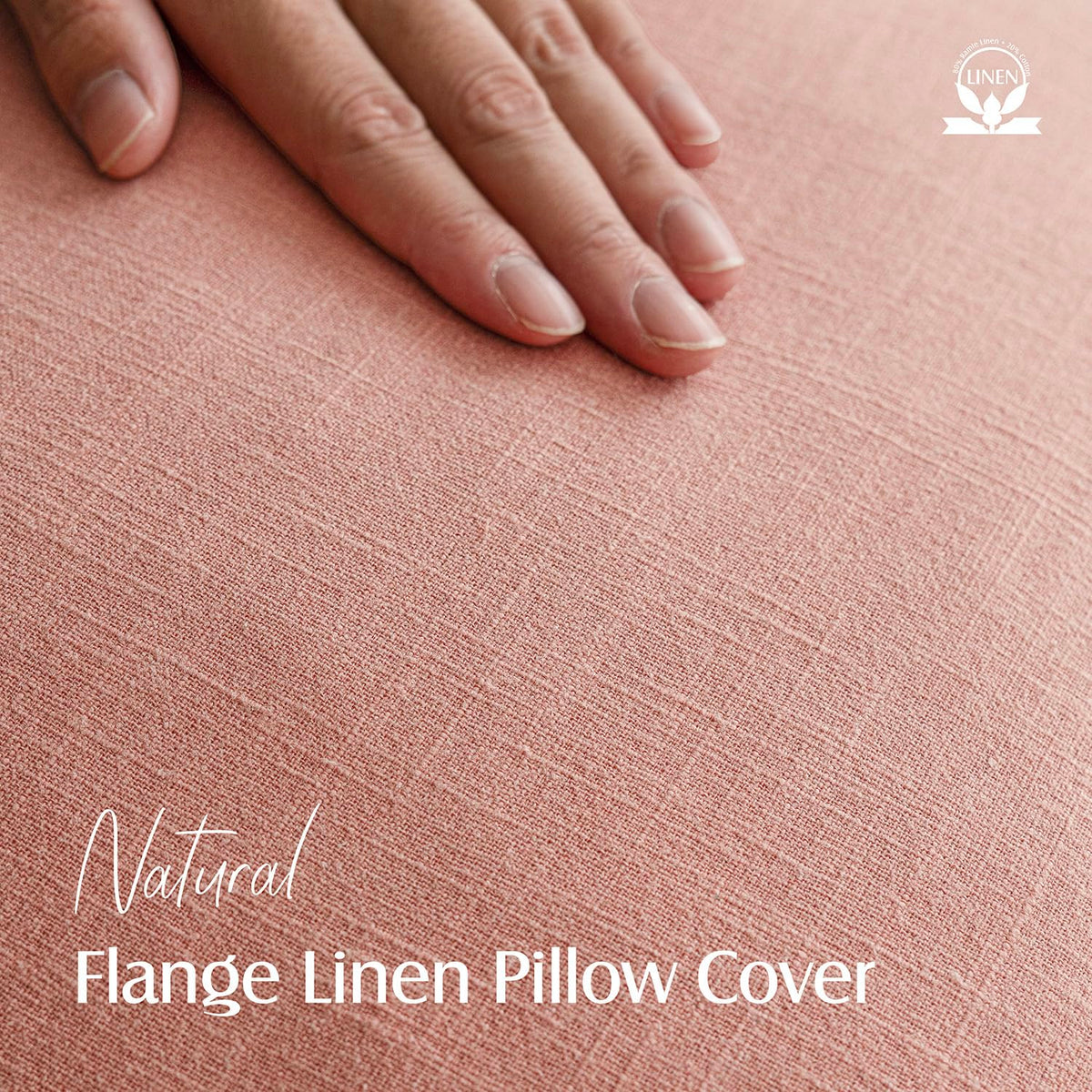 Pack of 2 Decorative Linen Solid Throw Pillow Covers Soft Accent Euro Cushion Case Boho Farmhouse Pillowcase for Chair Couch Sofa Bedroom Living Room Home Decor 26 x 26 Inch Coral Pink (2 Count)