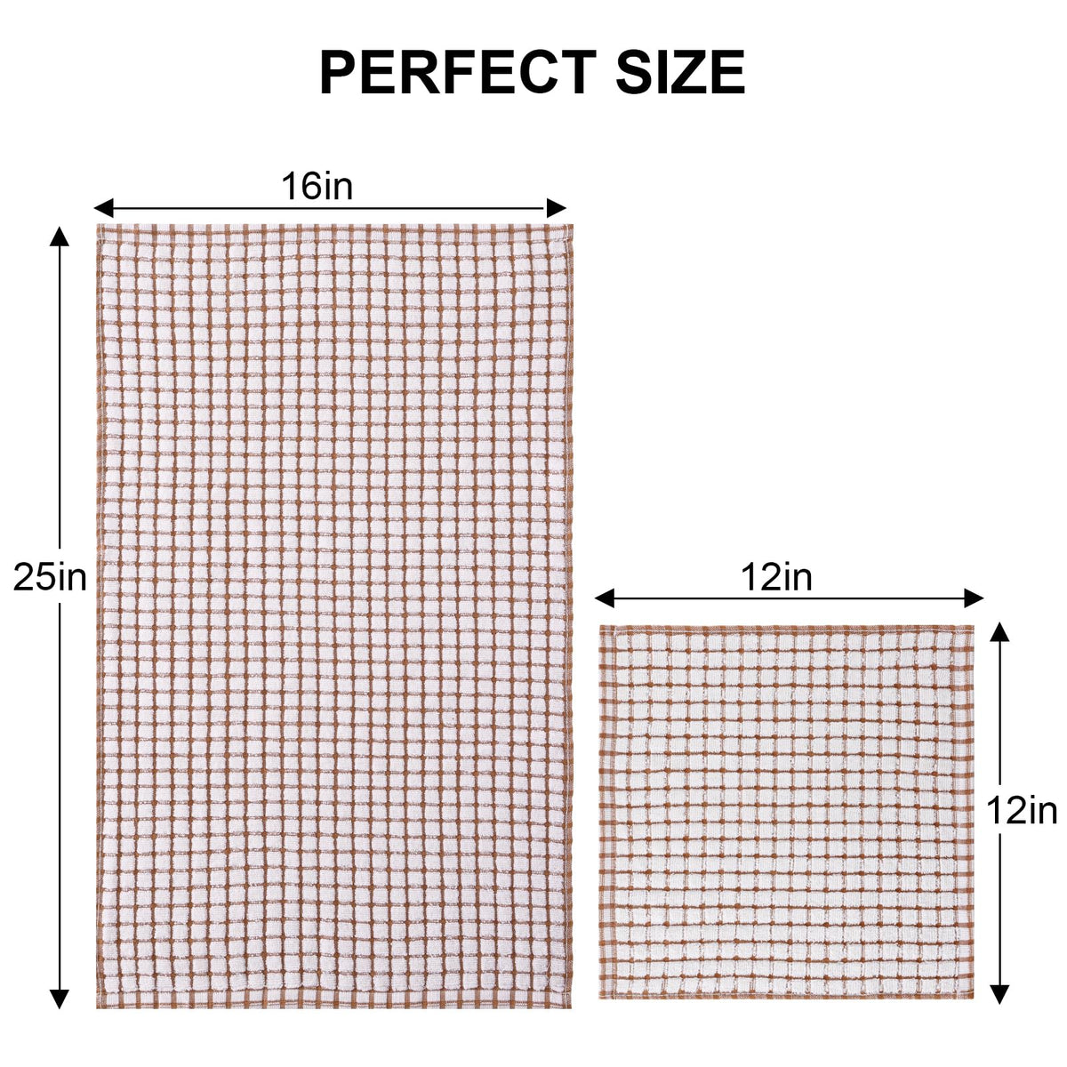 Cotton 12 Pack Kitchen Towels and Dishcloths Sets (12 Count)