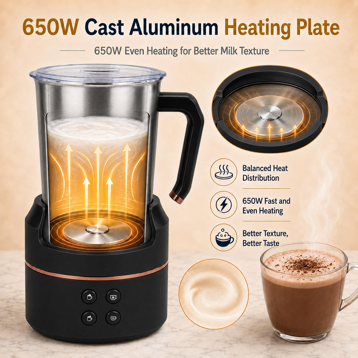 Electric Milk Frother 8.5oz
