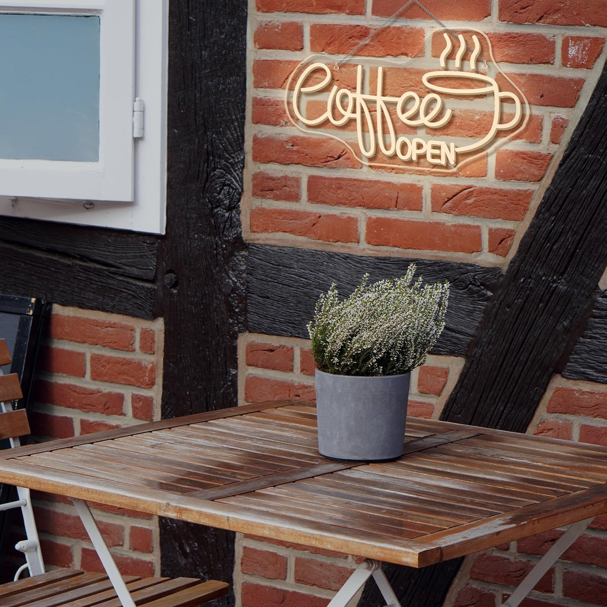 Coffee Open Neon Sign Dimmable LED Night Light Decoration for Cafe Station