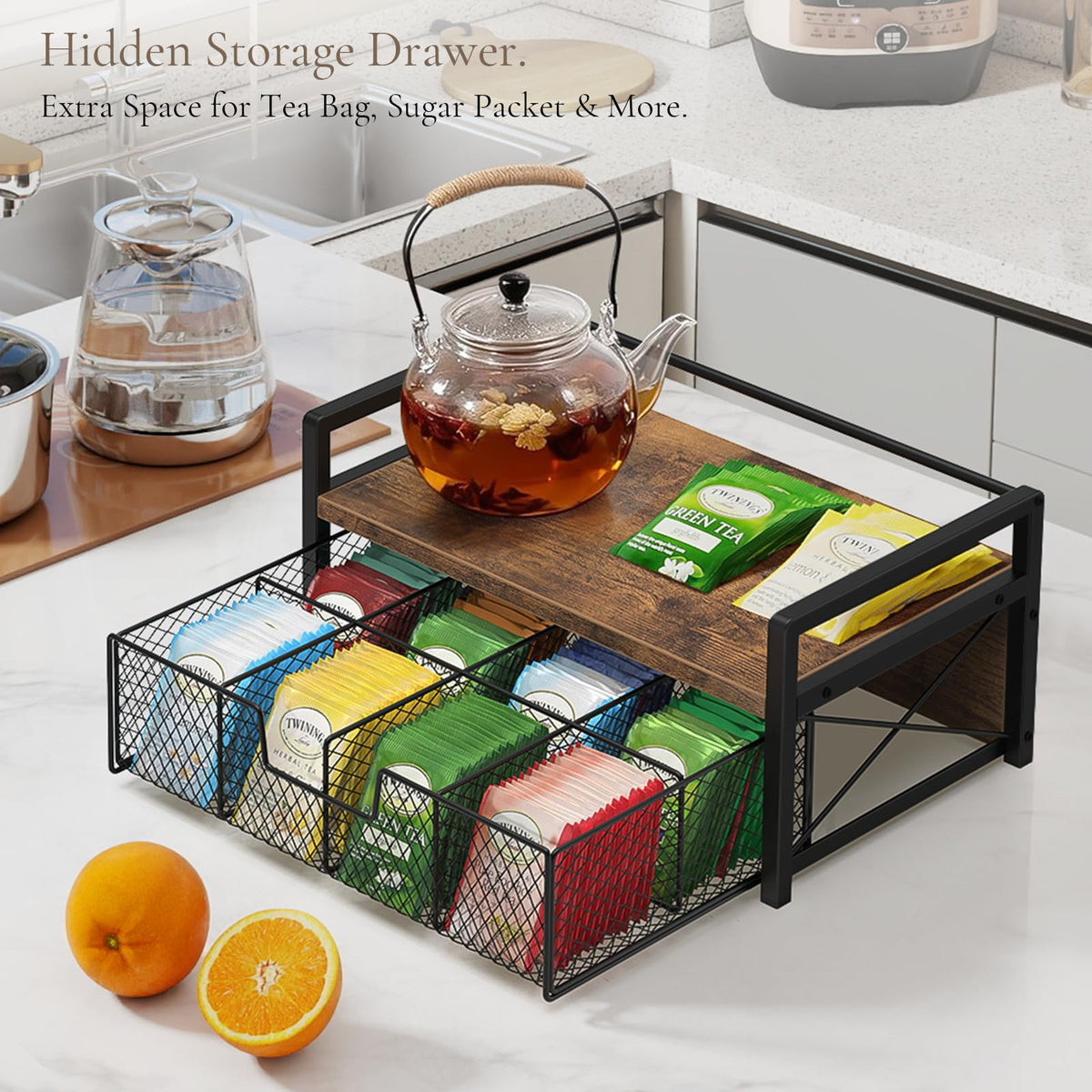 Tea Bag Organizer with Drawer