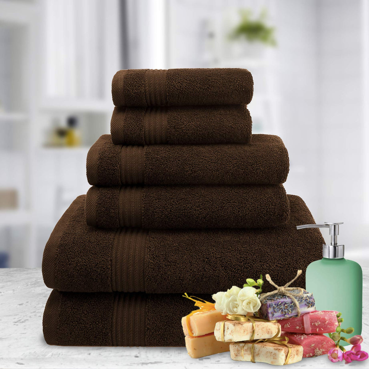 6 Piece Towel Set for Bathroom