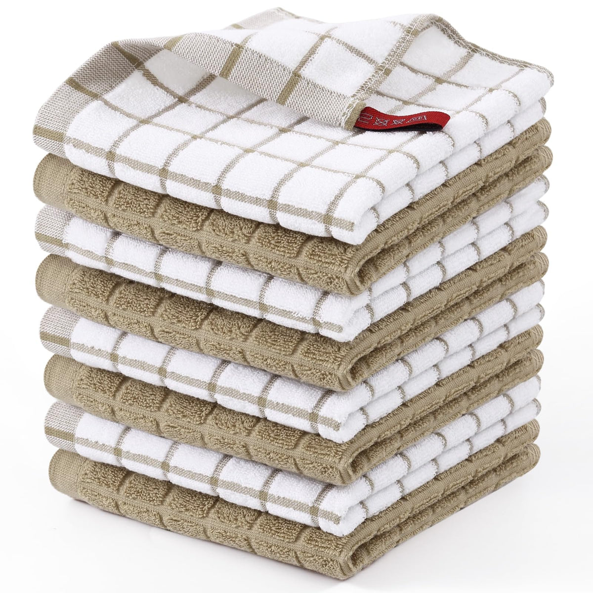 Premium Cotton Kitchen Dish Cloths 12"x 12" (8 Count)