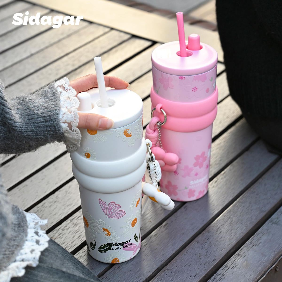 24 oz Stainless Steel Tumbler with Lid and Straw