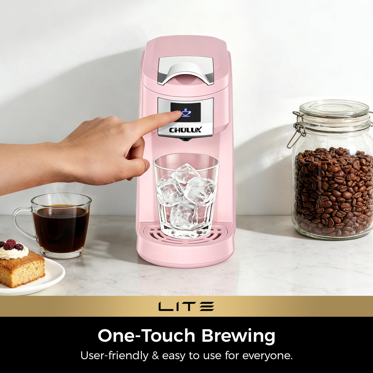 Lite Single Serve Coffee Maker for K Cup with One Touch Brew