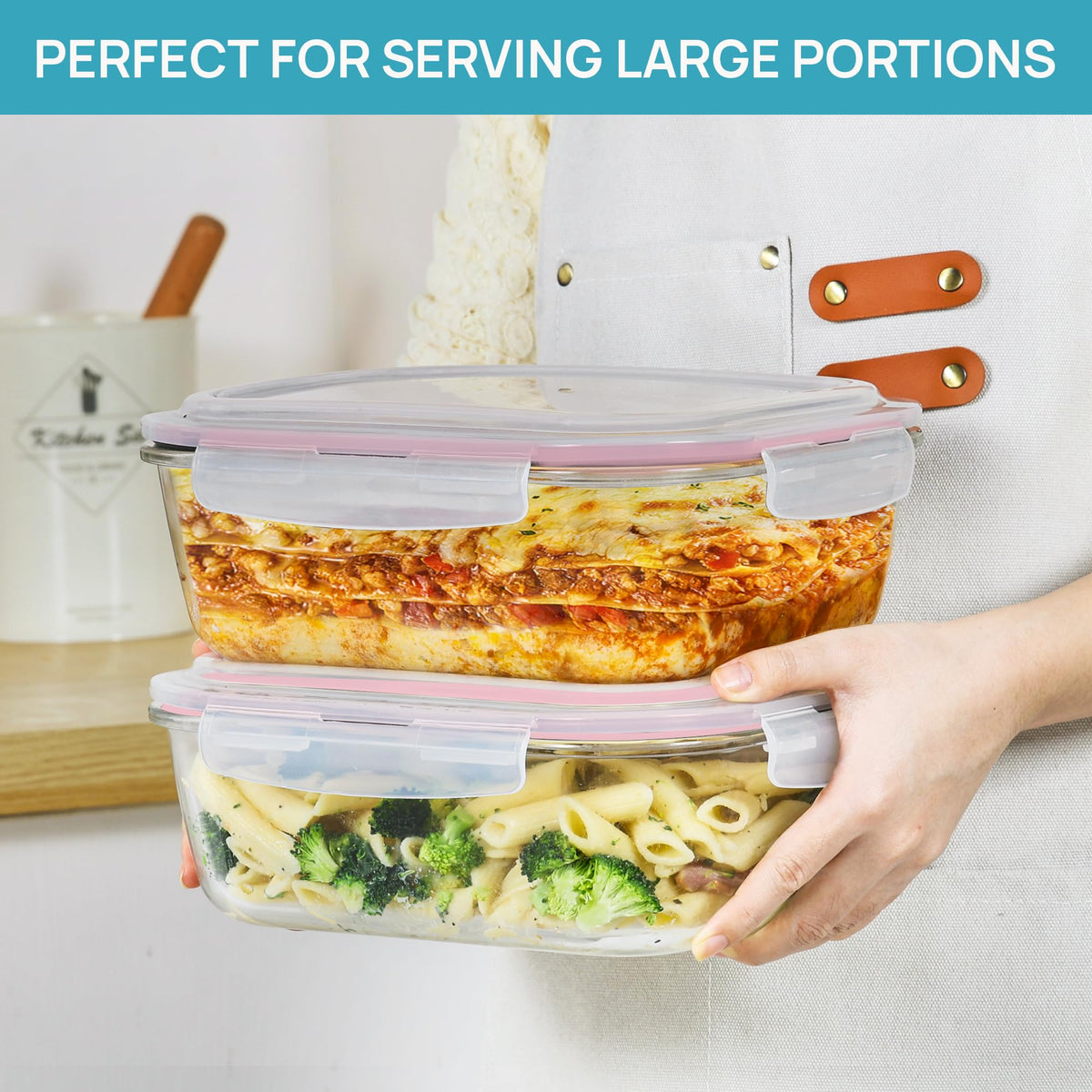 2Pack 2260ml 76.4oz Extra Large Glass Storage Containers (2 Count)