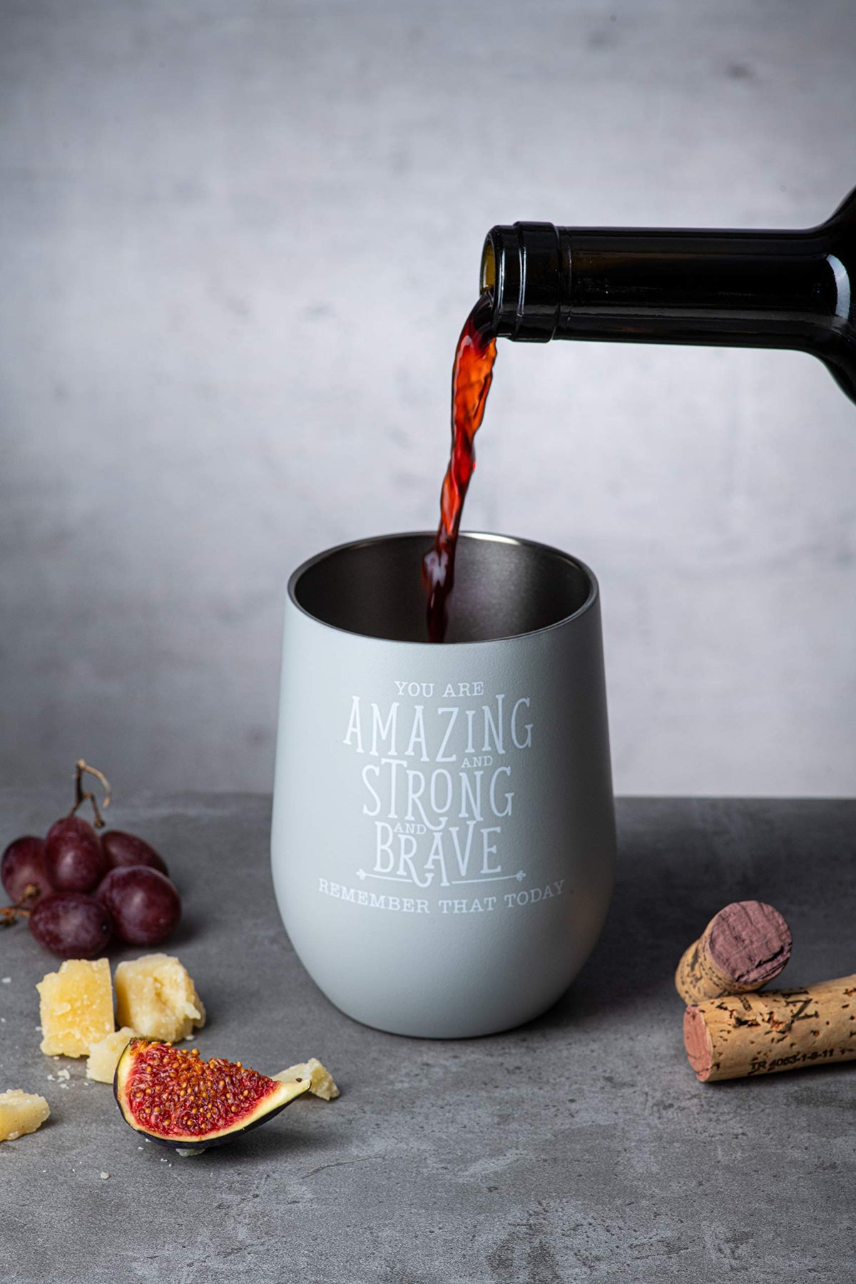 Insulated Wine Tumbler Cup with Lid 12 oz