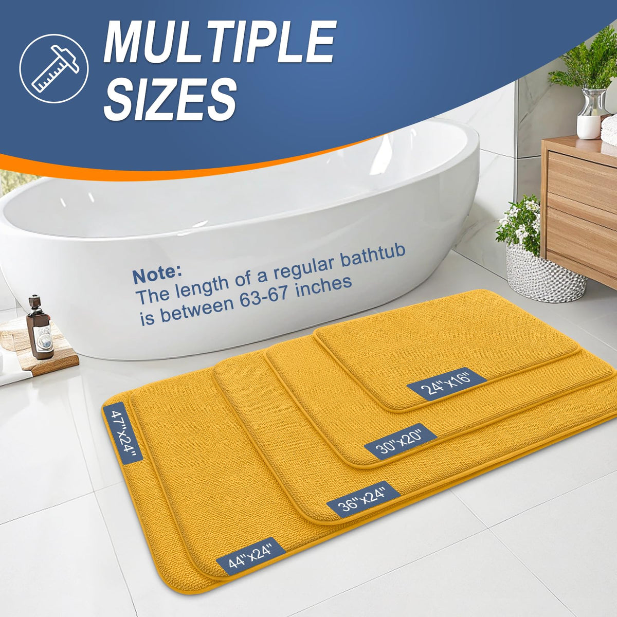 Memory Foam Small Bathroom Rugs 24x16