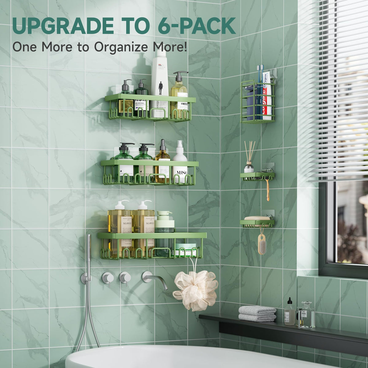Rustproof & Waterproof Shower Caddy 6 (6 Count)