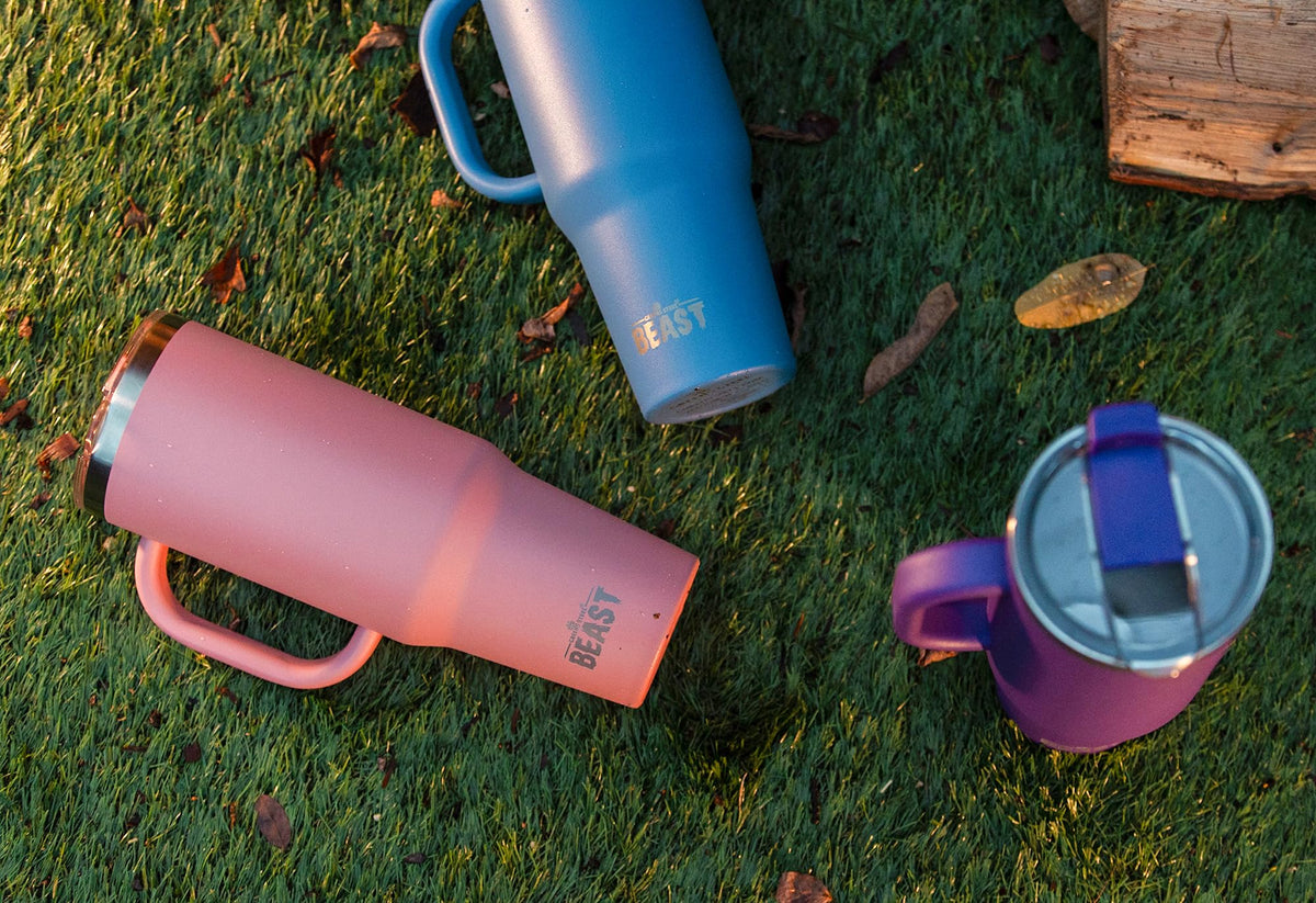 Beast 42 oz Tumbler with Handle Stainless Steel Vacuum Insulated Coffee Ice Cup Double Wall Travel Flask