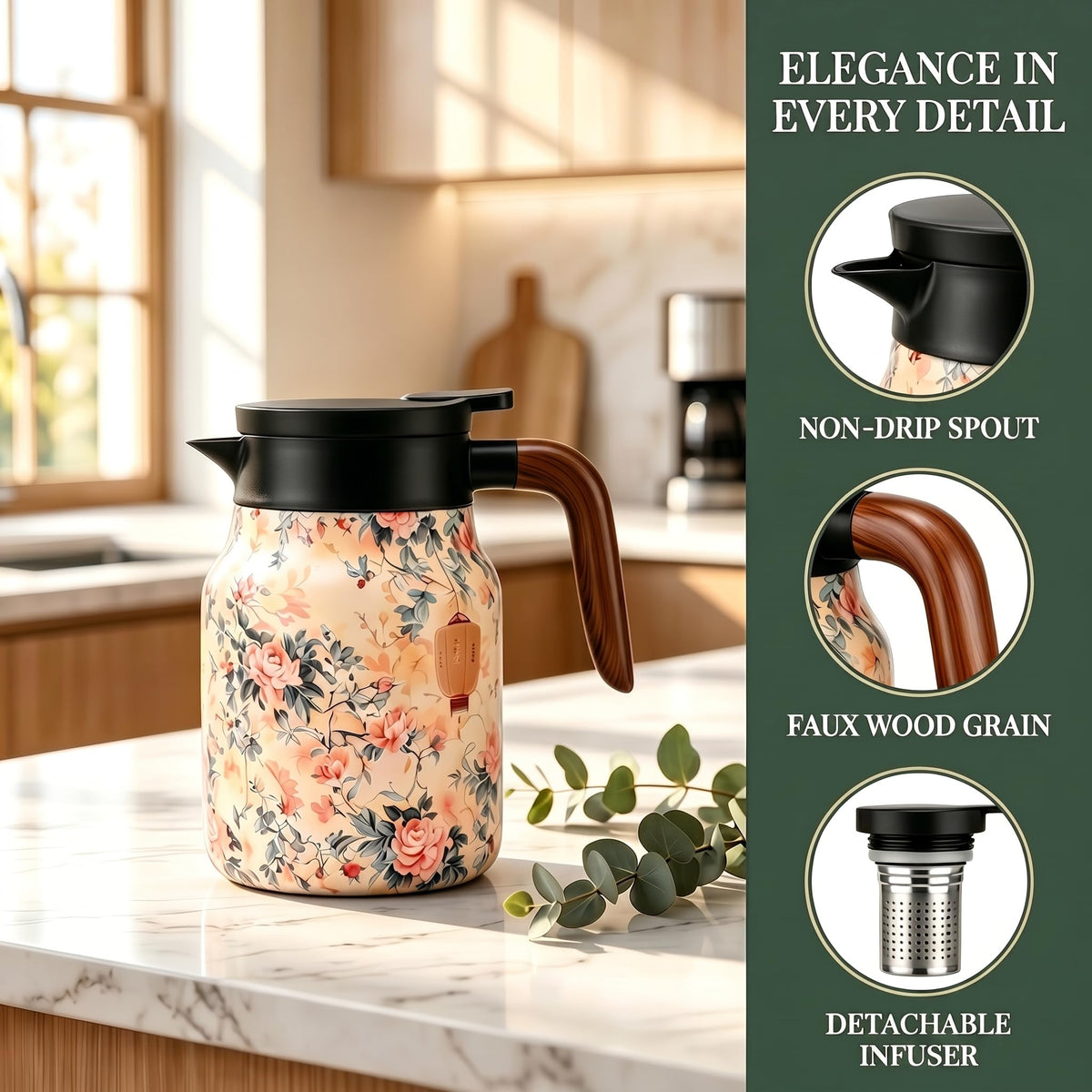 Insulated Stainless Steel Teapot