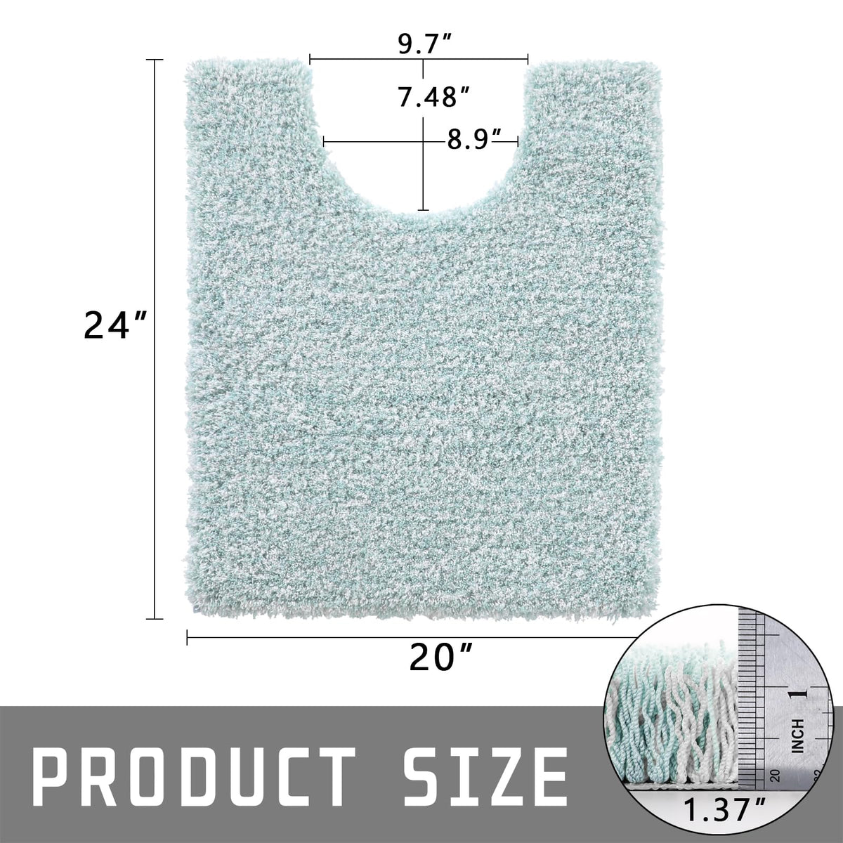 Toilet Rugs U Shaped 24X20