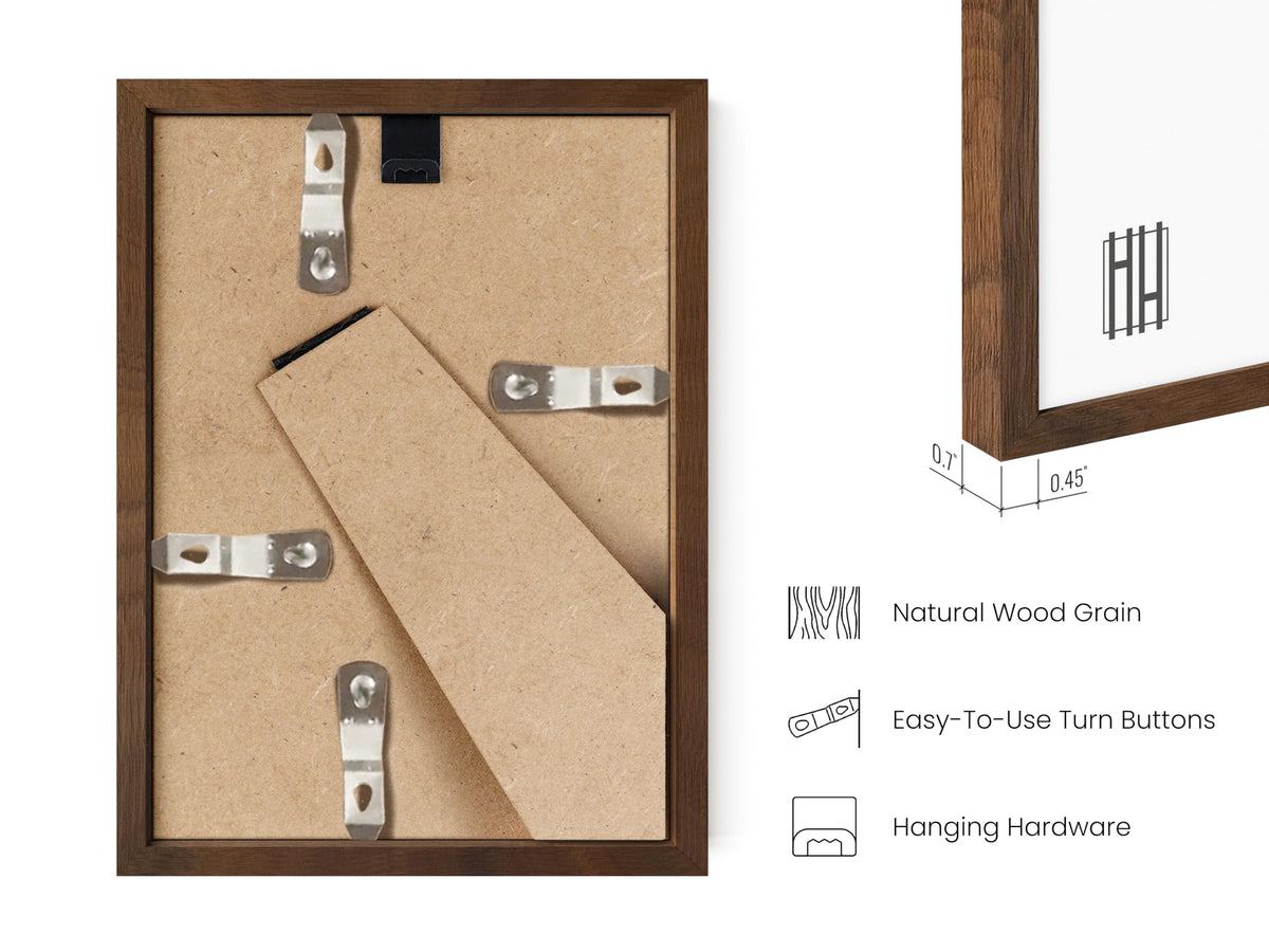 Standalone Walnut Oak Frame Set of 4 (4 Count)
