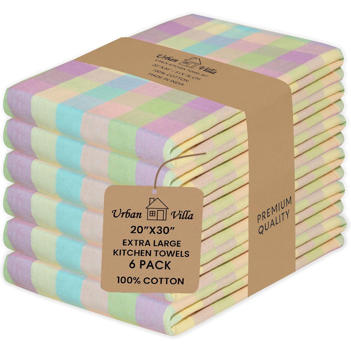 Kitchen Towels Cotton Dish Towels 20”x30” (6 Count)