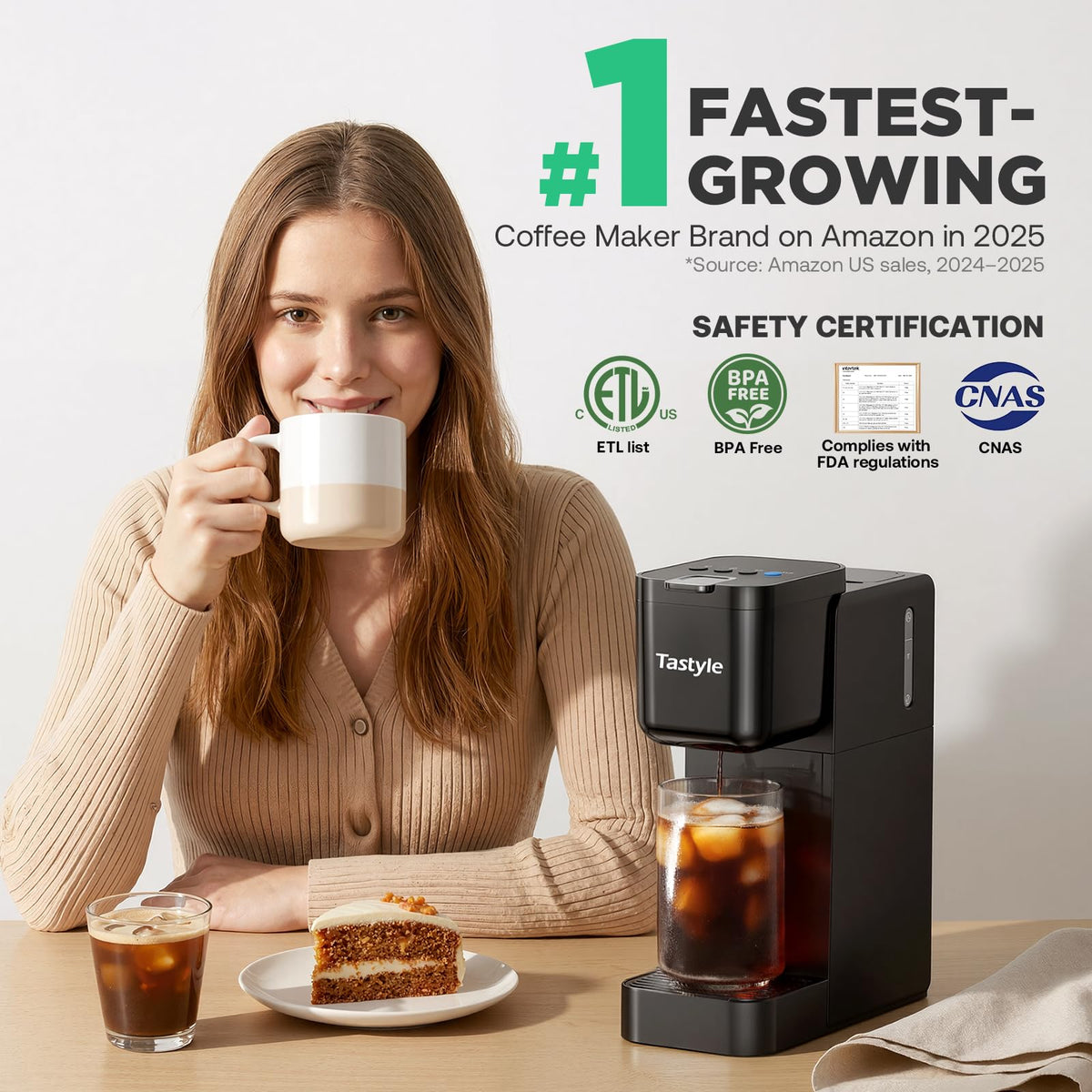Single Serve Coffee Maker Hot and Iced with Bold Brew