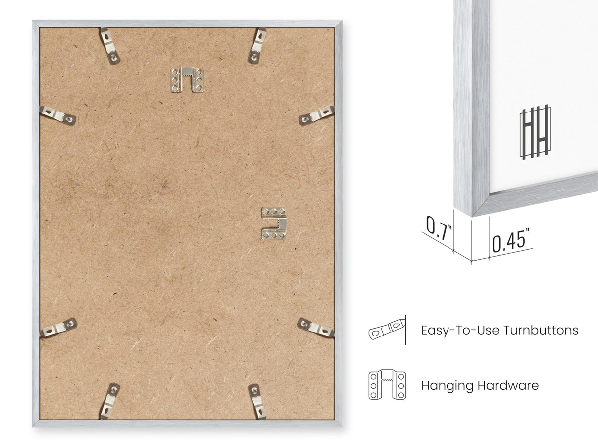 8.5x11 Silver Metal Picture Frames