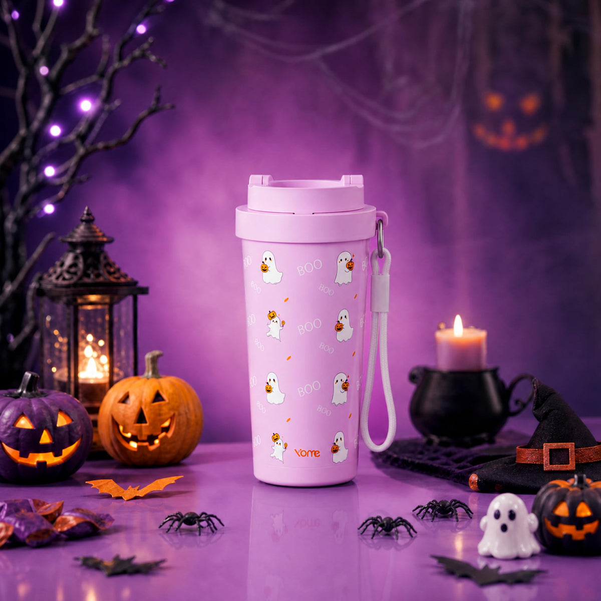 17oz Halloween Ceramic Lined Insulated Coffee Mug with Infuser for Women