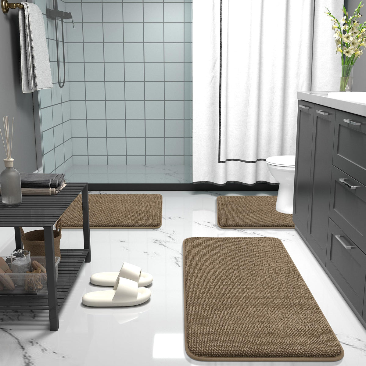 Thick Memory Foam Small Bathroom Rug 24x16