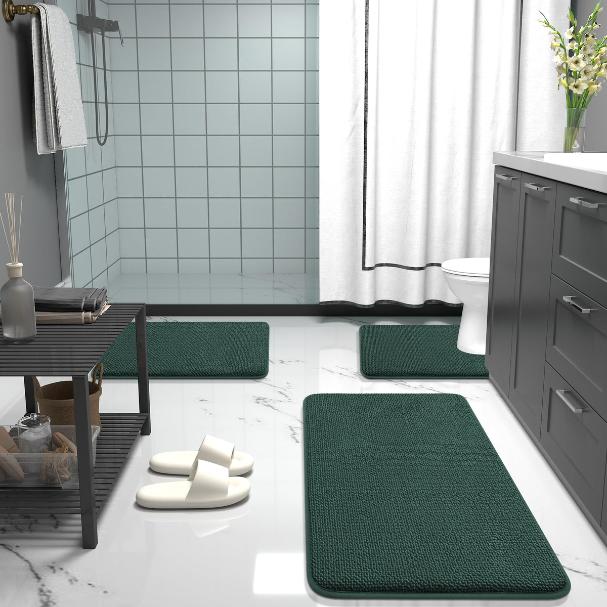 Thick Memory Foam Bathroom Toilet Rug U