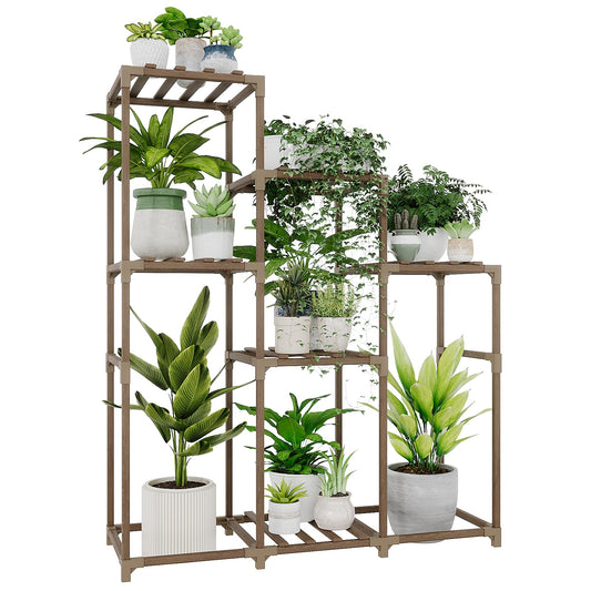 Tall Plant Stand Indoor Wood Shelf Outdoor Tiered Rack