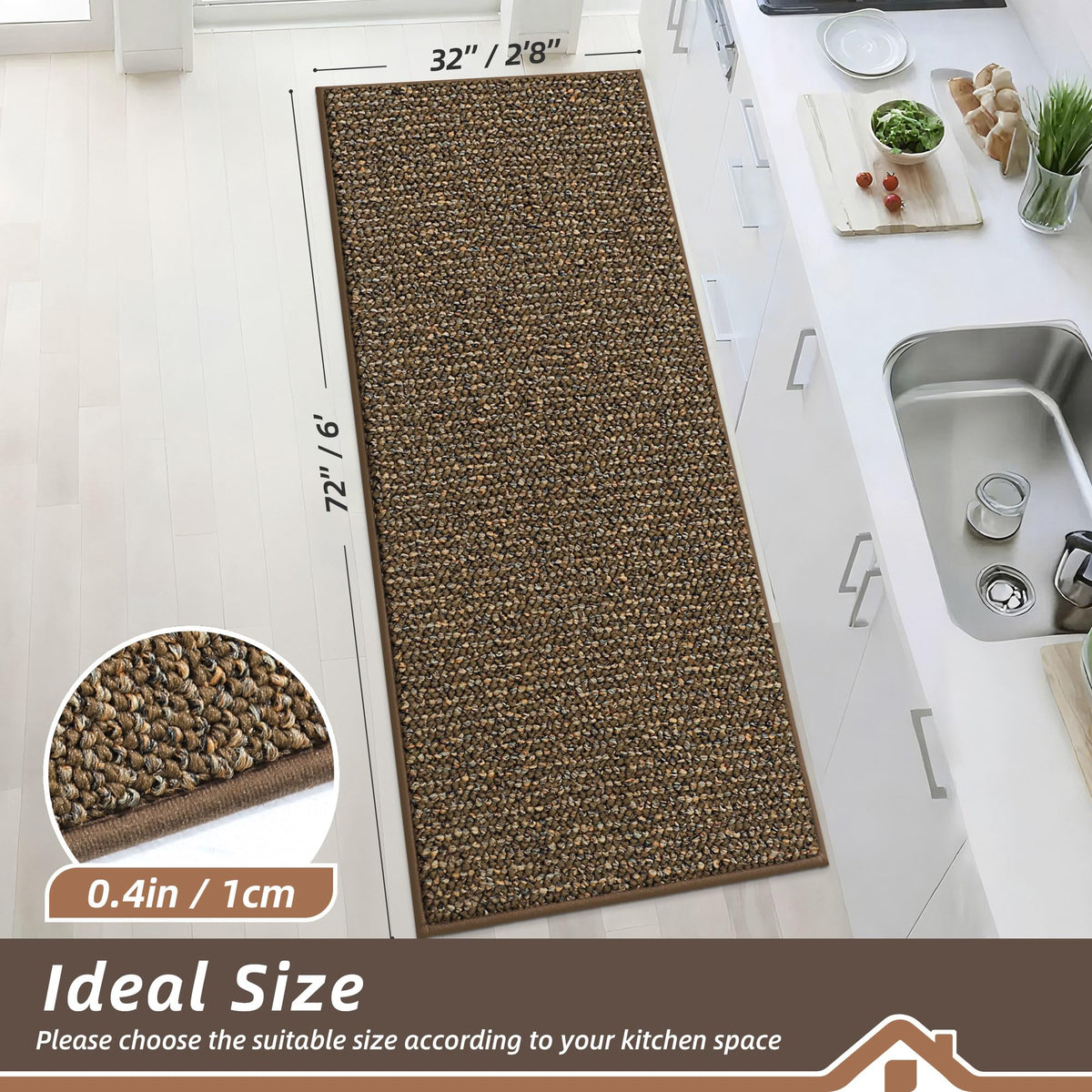 Kitchen Runner Rugs 32"x72" (16 Sq Ft)