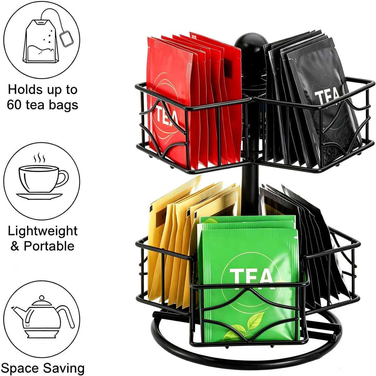 Tea Bag Organizer (60 Count)