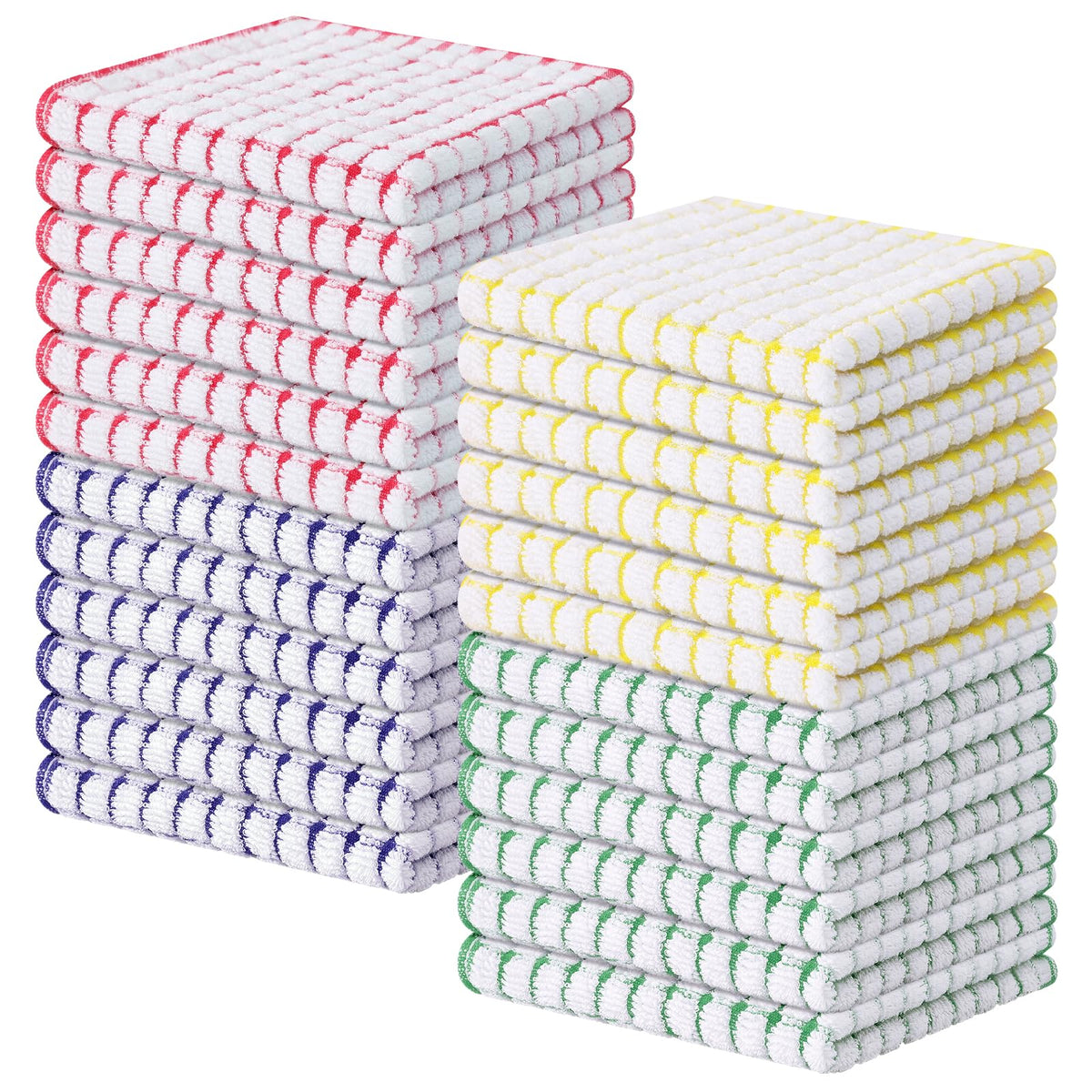 Cotton 24 Pack Terry Kitchen Dish Cloths (24 Count)