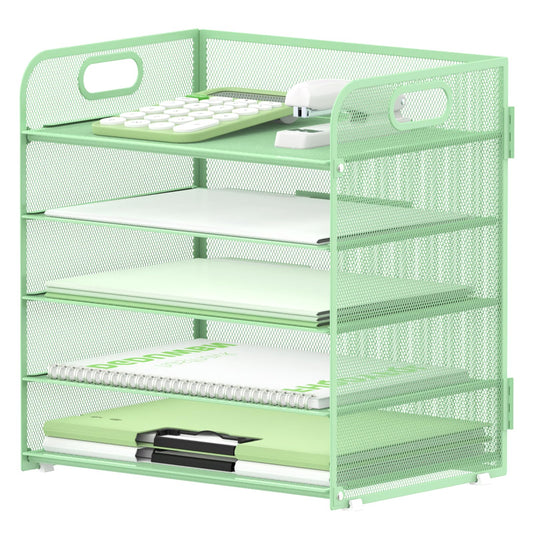 5 Trays Paper Organizer Letter Tray with Handle