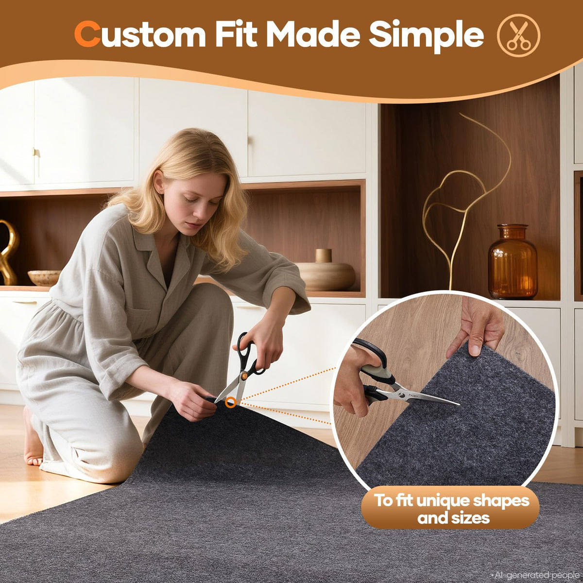 Non Slip Cushioned Rug Pad Gripper (2827.43 sq inch)