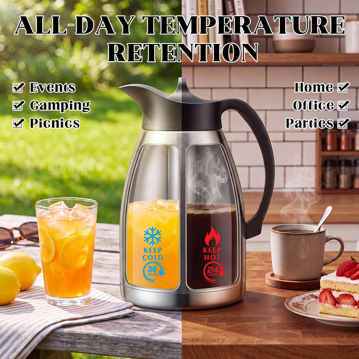 4L 135oz Large Thermal Coffee Carafe for Keeping Hot