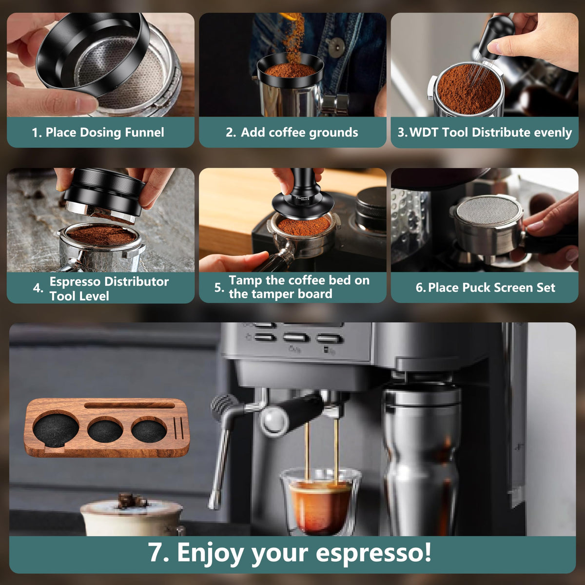 7 Pack Espresso Accessories Kit