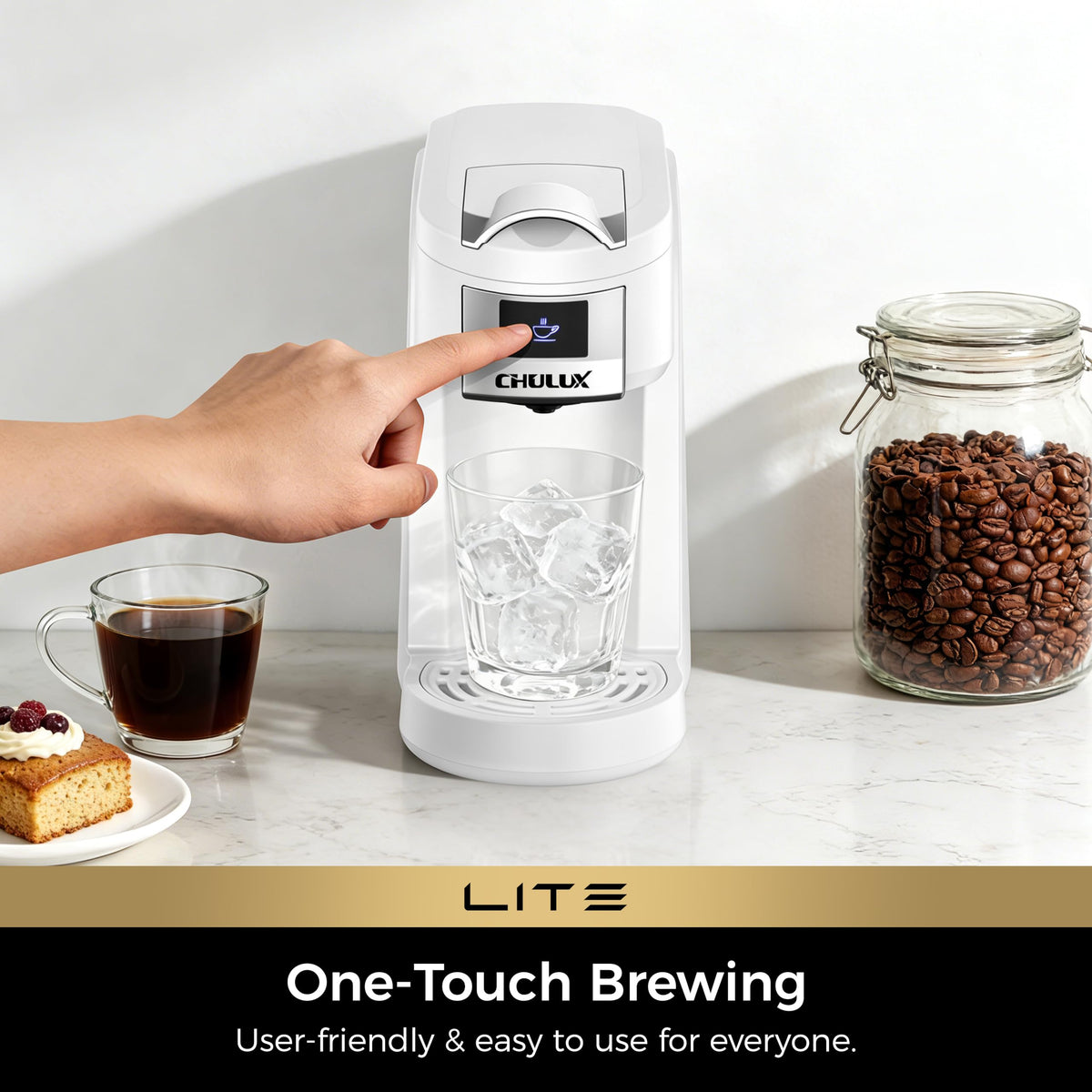 Lite Single Serve Coffee Maker for K Cup with One Touch Brew