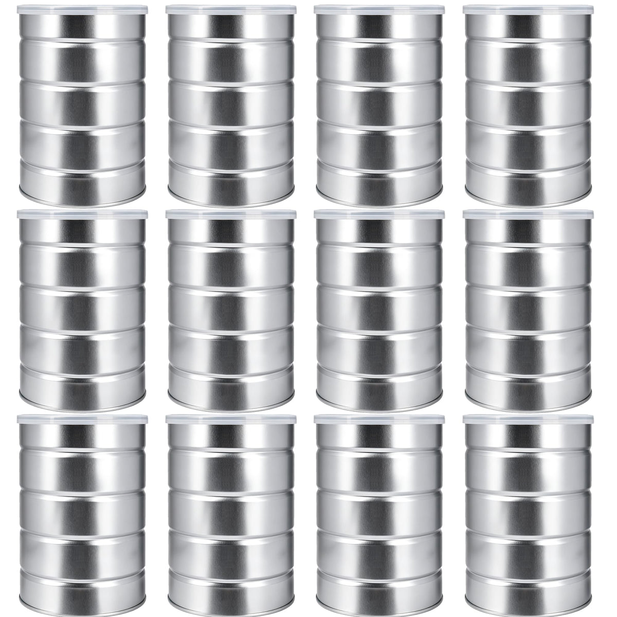 12 Pcs Empty Coffee Cans Metal Tin Cans with Lids for Kitchen Storage Tea Coffee Sugar Storage Packaging and Arts Crafts (12 Count)