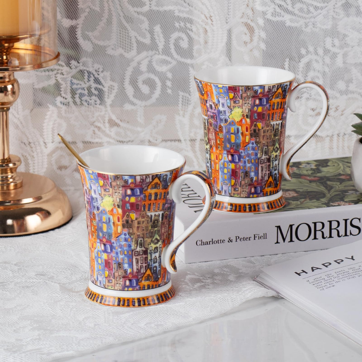 Bone China Coffee Mugs (2 Count)