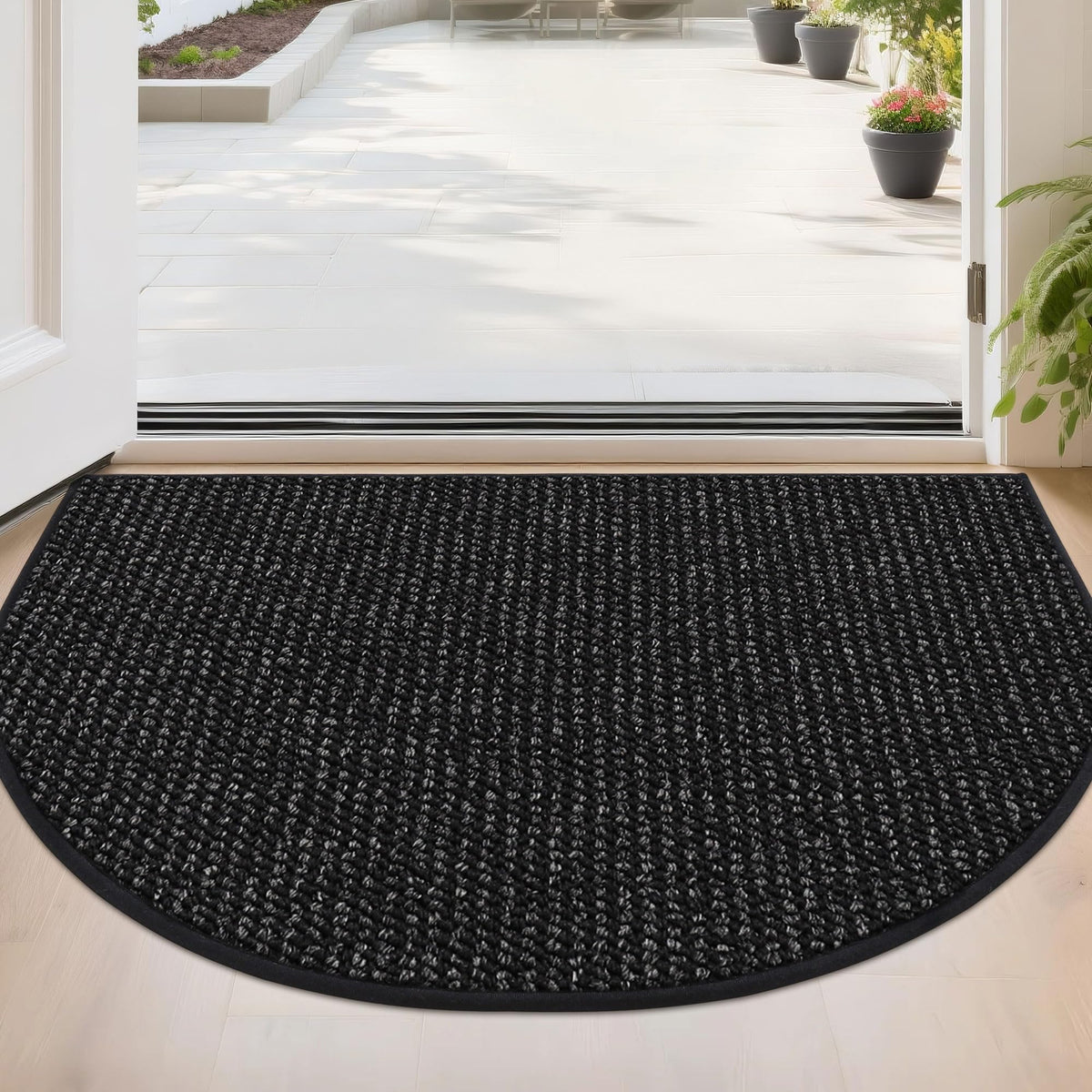 Dirt Trapper Door Mat 24" x 36" Half Circle Non Slip Rugs
