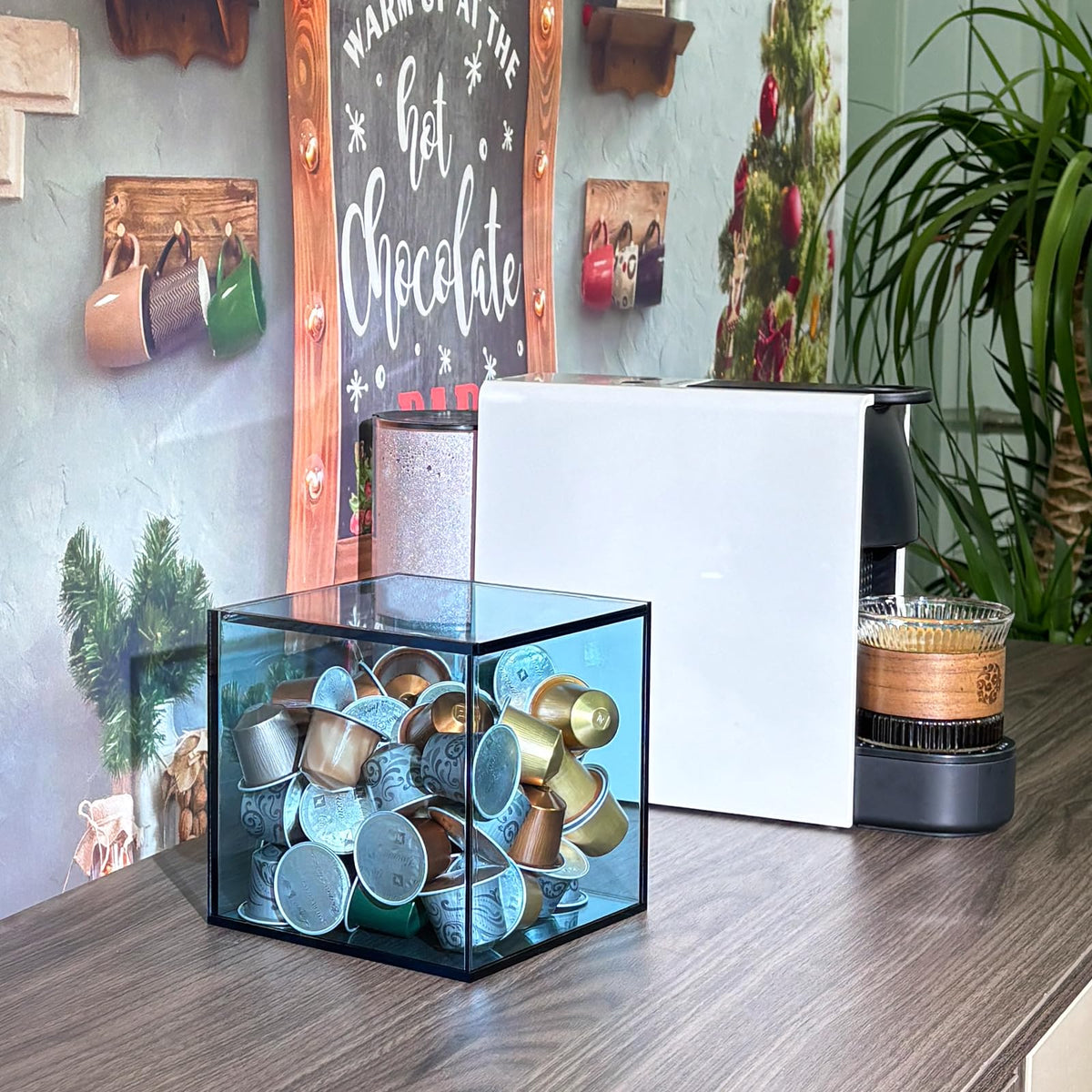Coffee Capsule Storage Box Coffee Pod Holder Organizers Accessories Anti Dust Durable Clear Acrylic Box for House and Office Use