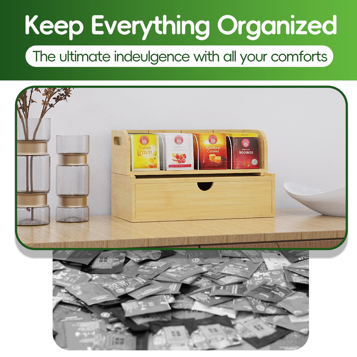 Bamboo Tea Organizer