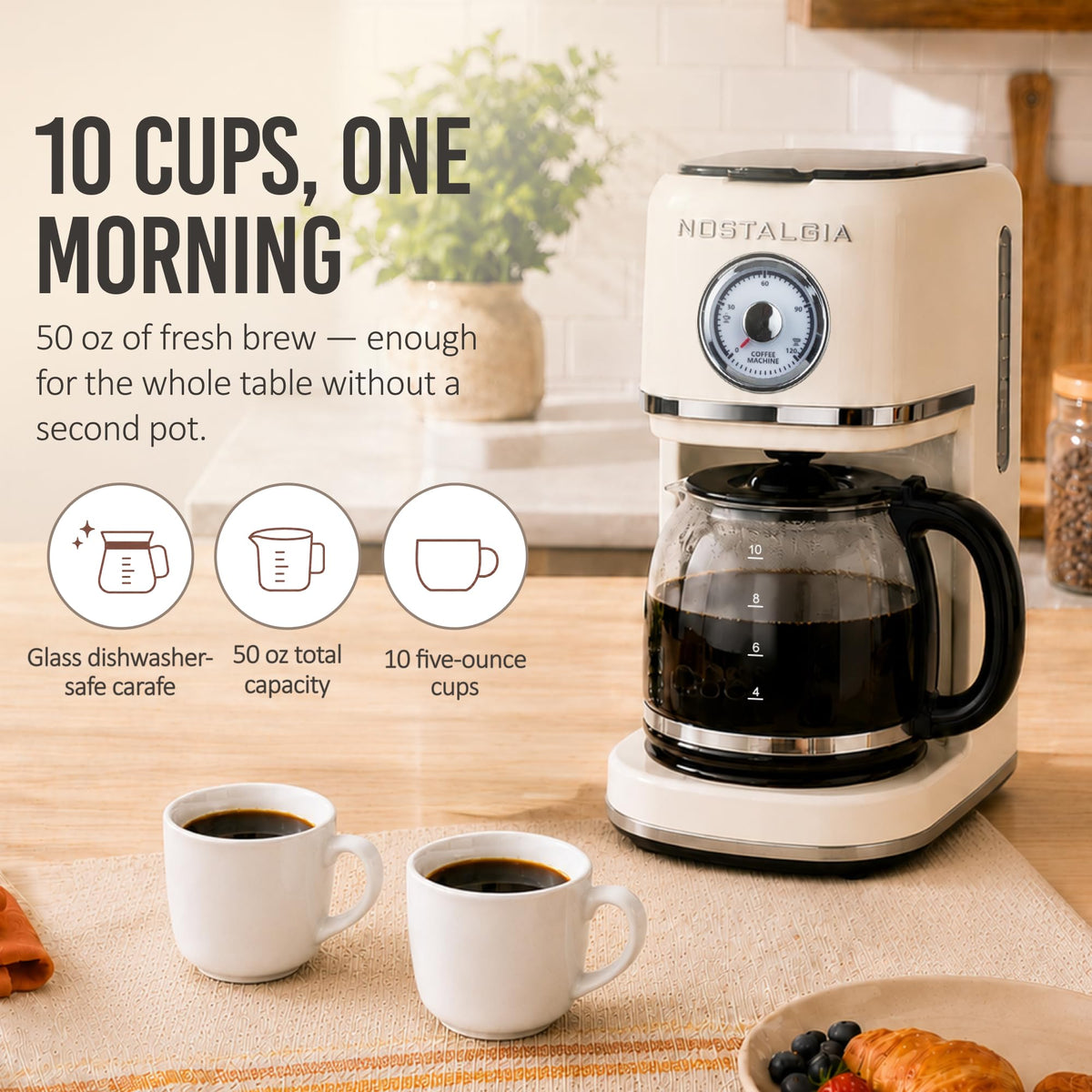 Classic Retro 10 Cup Coffee Maker