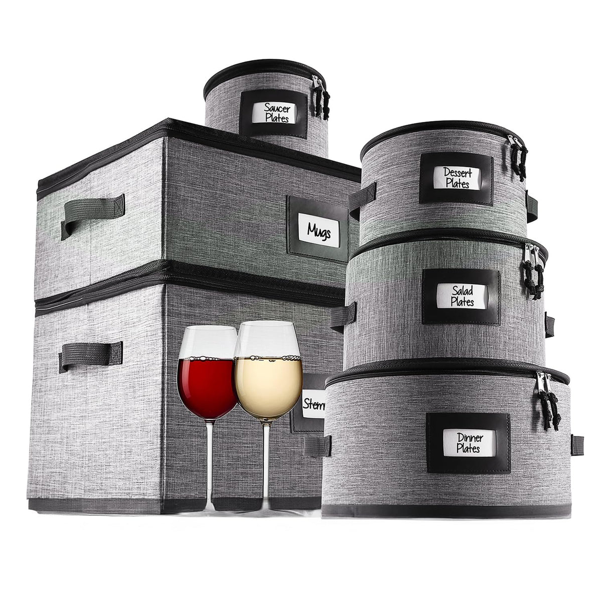 Fine China Storage Containers Hard Shell 6 Piece Set