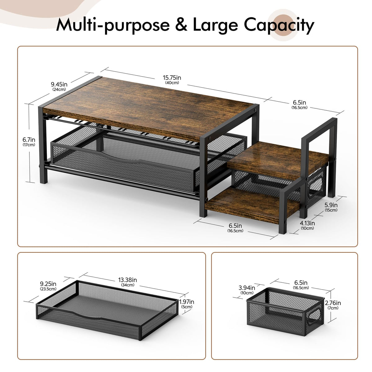 Coffee Bar Organizer for Countertop