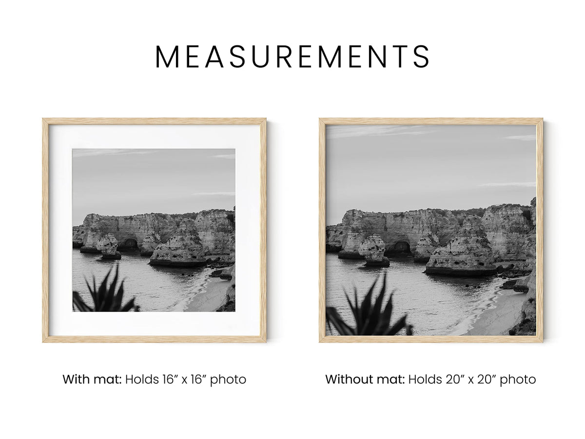 Beige Oak Wood 20x20 Picture Frame Matted to 16x16
