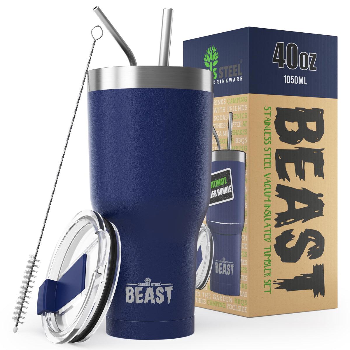 Beast 40 oz Tumbler Stainless Steel Vacuum Insulated Coffee Ice Cup Double Wall Travel Flask