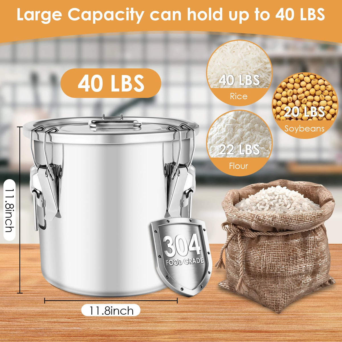 304 Stainless Steel Food Containers with Lids