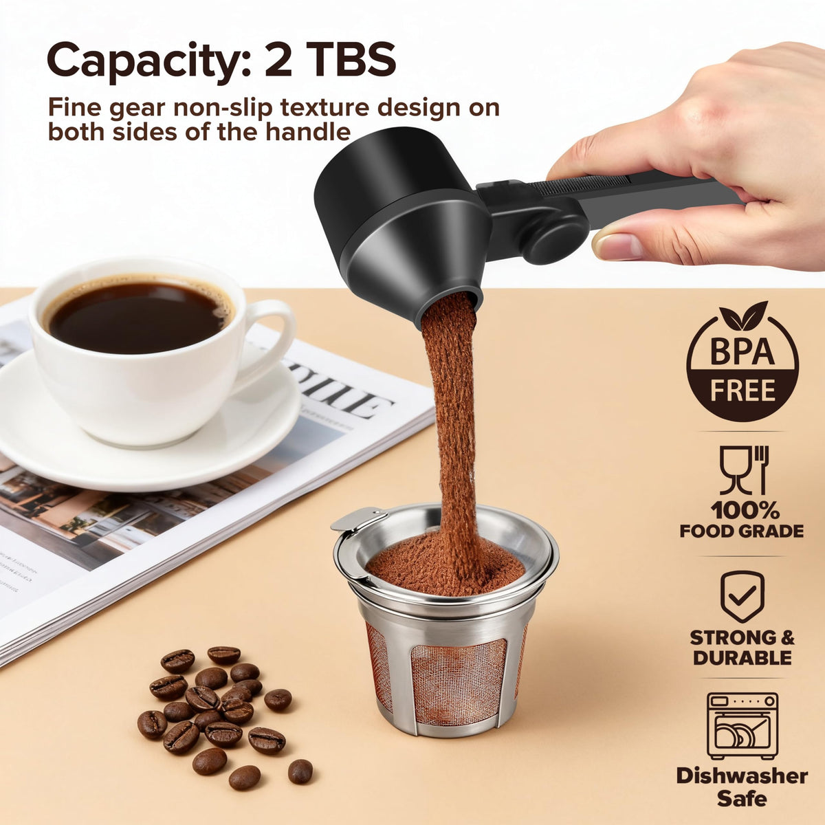 Coffee Scoop Funnel for Ground Coffee