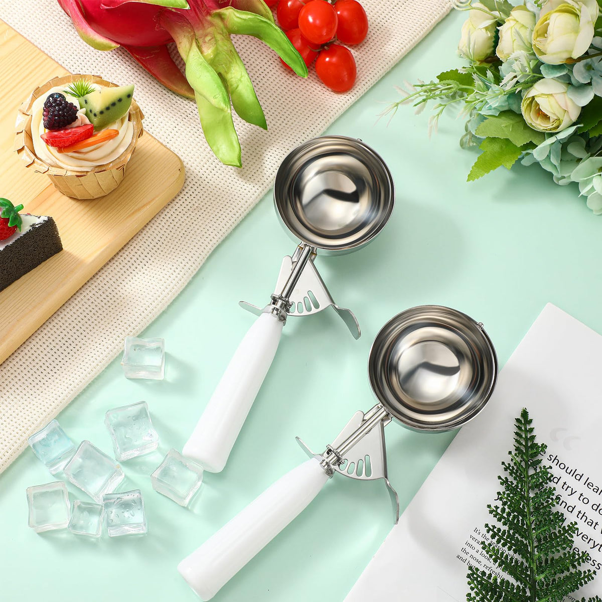 4 Pcs Ice Cream Scooper with Trigger (4 Count)